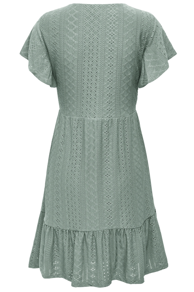 ONLSANDRA S/S V-NECK DRESS JRS NOOS 15289687 CHINOIS GREEN